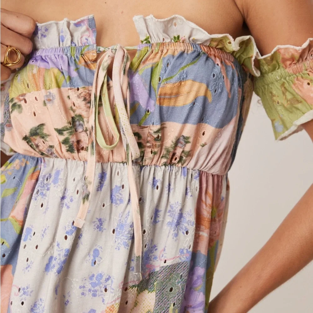 ASOS Floral Off-Shoulder Dress SIZE LARGE - Picture 4 of 7